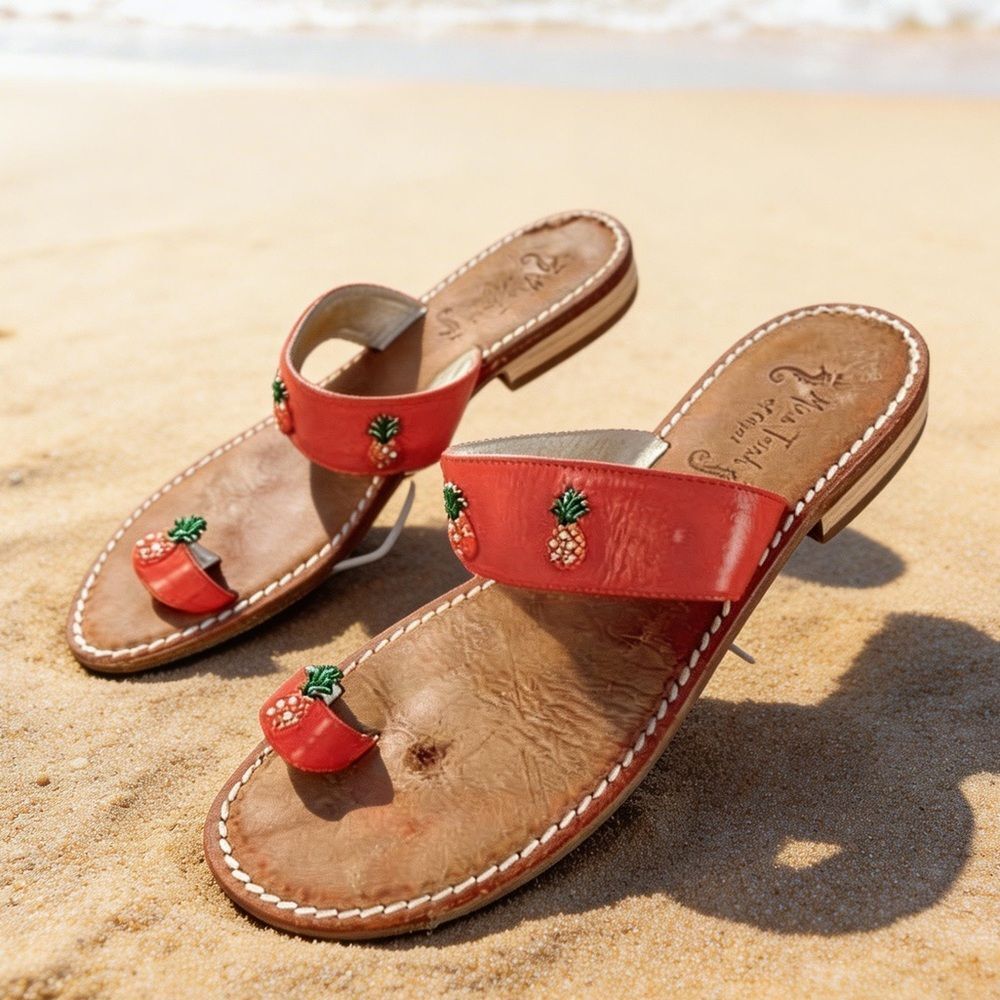 MISS TRISH OF CAPRI WOMENS SANDALS SIZE 41/8.5 ORANGE STRAP